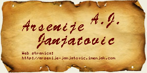 Arsenije Janjatović vizit kartica